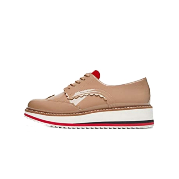 ZARA WOMAN Patent Platform Pointed Toe Lace-Up Oxford with HEARTS - Picture 16 of 16